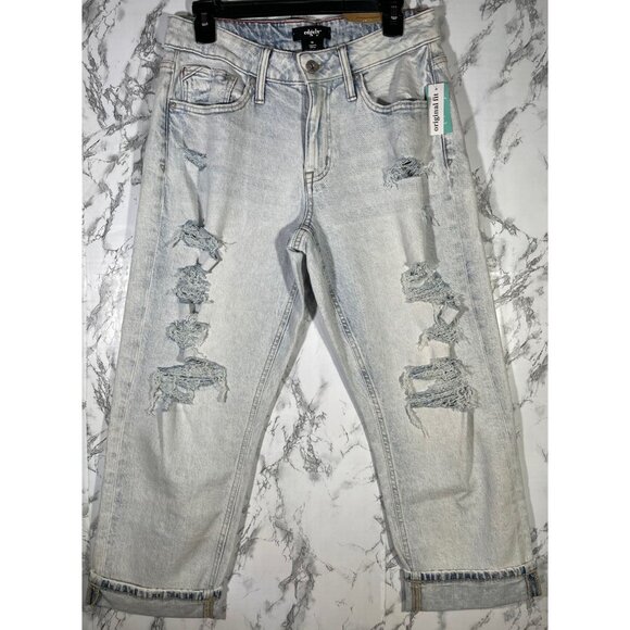 Edgely Womens Original Fit Mid Rise Relaxed Boyfriend Crop Jeans Size 10 25" ins - Picture 1 of 6